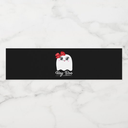 Cute Hey Boo Halloween Design Waterfles Etiket (Enkel label)