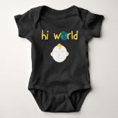 Cute Hi World Baby Bodysuit (Voorkant)