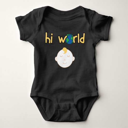 Cute Hi World Baby Bodysuit (Voorkant)