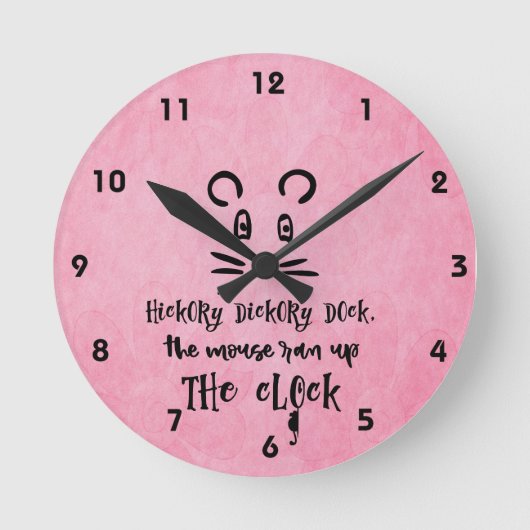 Cute Hickory Dickory Dock Square of Ronde Klok (Voorkant)