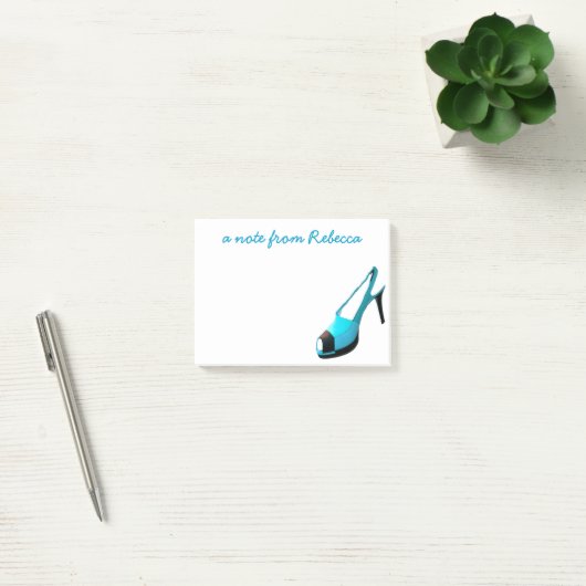 Cute High Hiel Shoe Turquoise Post-it® Notes (Kantoor)