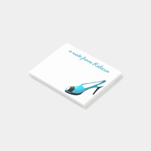 Cute High Hiel Shoe Turquoise Post-it® Notes (Schuin)