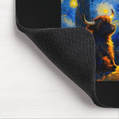 Cute Highland Baby Cow Graphic Van Gogh Style Star Muismat (Hoek)