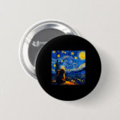Cute Highland Baby Cow Graphic Van Gogh Style Star Ronde Button 5,7 Cm (Voorkant /achterkant)