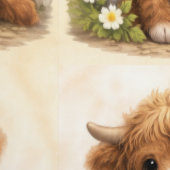Cute Highland Cow Baby Pattern Wallpaper Behang (Zoom)