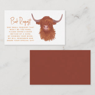 Cute Highland Cow Book Request Baby Shower Informatiekaartje
