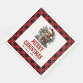 Cute highland cow buffalo themed Xmas napkins Servet (Hoek)