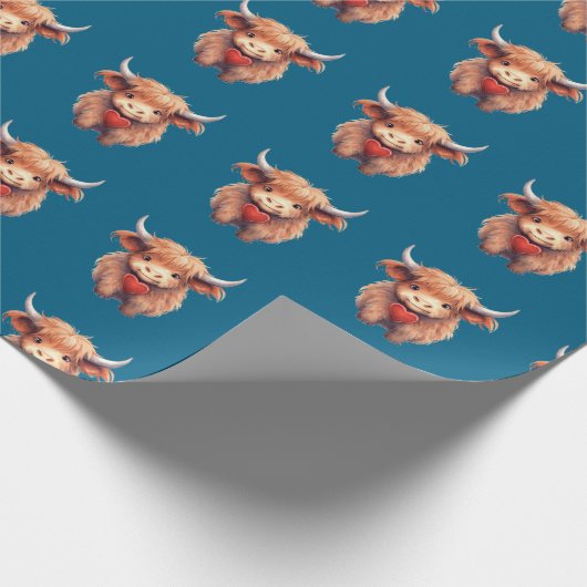 Cute Highland Cow. Cadeaupapier (Hoek)