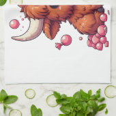 Cute Highland Cow calf blowing bubbles Theedoek (Gevouwen)