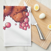 Cute Highland Cow calf blowing bubbles Theedoek (Quarter Fold)