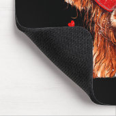 Cute Highland Cow Candy Cane Heart Valentines Day  Muismat (Hoek)