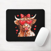 Cute Highland Cow Candy Cane Heart Valentines Day  Muismat (Met muis)