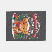 Cute Highland Cow Christmas Funny Santa Lights Hol Fleece Deken (Voorkant (Horizontaal))