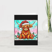 Cute Highland Cow Christmas Lights Merry Xmas Cows Kaart (Voorkant)