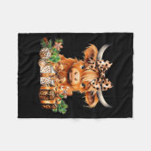 Cute Highland Cow Christmas Santa Highland Cow Lov Fleece Deken (Voorkant (Horizontaal))