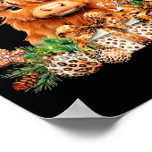 Cute Highland Cow Christmas Santa Highland Cow Lov Poster (Hoek)