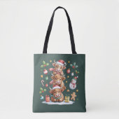 Cute Highland Cow Christmas Trees Hot Cocoa Cozy  Tote Bag (Voorkant)
