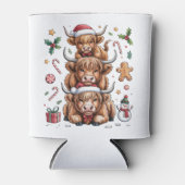 Cute Highland Cow Christmas Xmas Cozy Winter Blikjeskoeler (Voorkant)