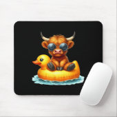 Cute Highland Cow Duck Ol Float Summer Vibes Swimm Muismat (Met muis)