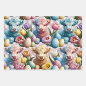 Cute Highland Cow Easter Bunny Bonnets in Pastel Inpakpapier Vel (Voorkant 3)