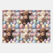 Cute Highland Cow Easter Bunny Bonnets in Pastel Inpakpapier Vel (Voorkant 2)