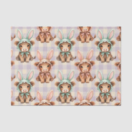 Cute Highland Cow Easter Bunny Bonnets in Pastel Tissuepapier