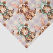 Cute Highland Cow Easter Bunny Bonnets in Pastel Tissuepapier (Detail)