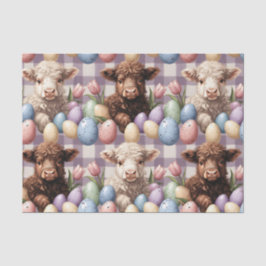 Cute Highland Cow Easter Cream Pastel Tissuepapier