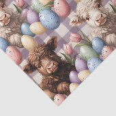 Cute Highland Cow Easter Cream Pastel Tissuepapier (Detail)