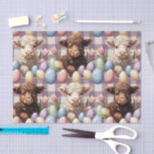 Cute Highland Cow Easter Cream Pastel Tissuepapier (Craft)