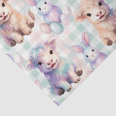 Cute Highland Cow Easter Eggs Pastel Tissuepapier (Detail)