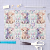 Cute Highland Cow Easter Eggs Pastel Tissuepapier (Craft)