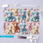 Cute Highland Cow Easter Pastel Eggs Tissuepapier (Craft)