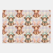 Cute Highland Cow Easter Spring Inpakpapier Vel (Voorkant 3)