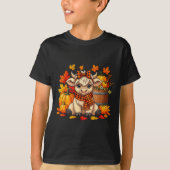 Cute Highland Cow In Plaid F Autumn Fall Season Ar T-shirt (Voorkant)
