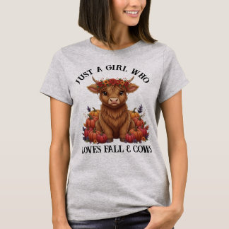 Cute Highland Cow & Pumpkins T-Shirt