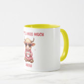 Cute Highland Cow Valentine Heart Glasses Coffee m Mok (Voorkant rechts)