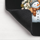 Cute Highland Cow With Snowman Hot Cocoa Christmas Muismat (Hoek)