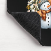 Cute Highland Cow With Snowman Hot Cocoa Christmas Muismat (Hoek)