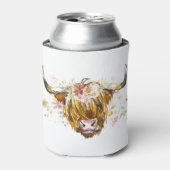 Cute Highland Floral Koe Blikjeskoeler (Blikje Voorkant)