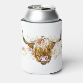 Cute Highland Floral Koe Blikjeskoeler (Blikje Achterkant)