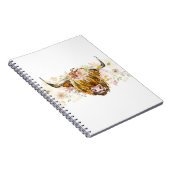 Cute Highland Floral Koe Notitieboek (Rechterzijde)