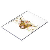 Cute Highland Floral Koe Notitieboek (Linkerzijde)