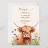 Cute Highland Koe Baby shower Kaart (Voorkant)