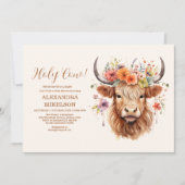 Cute Highland Koe Baby shower Kaart (Voorkant)