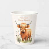 Cute Highland Koe Baby shower Papieren Bekers (Voorkant)