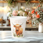 Cute Highland Koe Baby shower Papieren Bekers