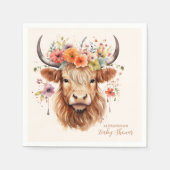 Cute Highland Koe Baby shower Servet (Voorkant)