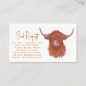 Cute Highland Koe Book Request Baby shower Informatiekaartje (Voorkant)