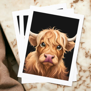 Cute Highland Koe Briefkaart